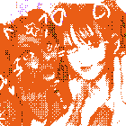 heavily dithered preview image of two girls posing cutely with animal ears drawn onto them