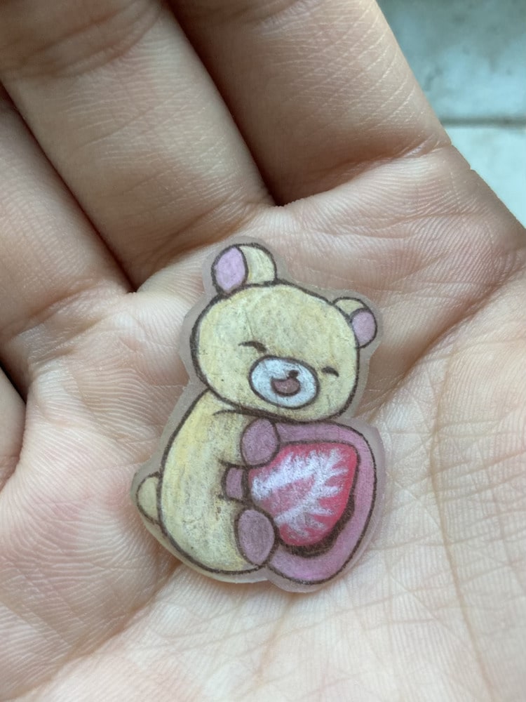 rough side of the finished n shrinky dink