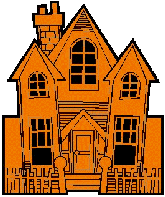 orange haunted house clipart