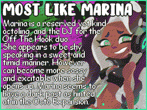 'Which Splatoon Idol are You Most Like?' quiz result: Marina